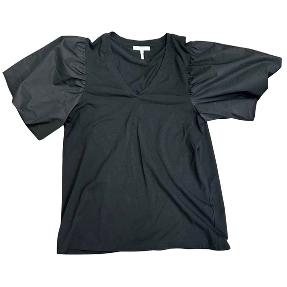 Hinson Wu Tops - Hinson Wu “Kaitlyn” Puff Sleeve Knit Blouse | Black | XS